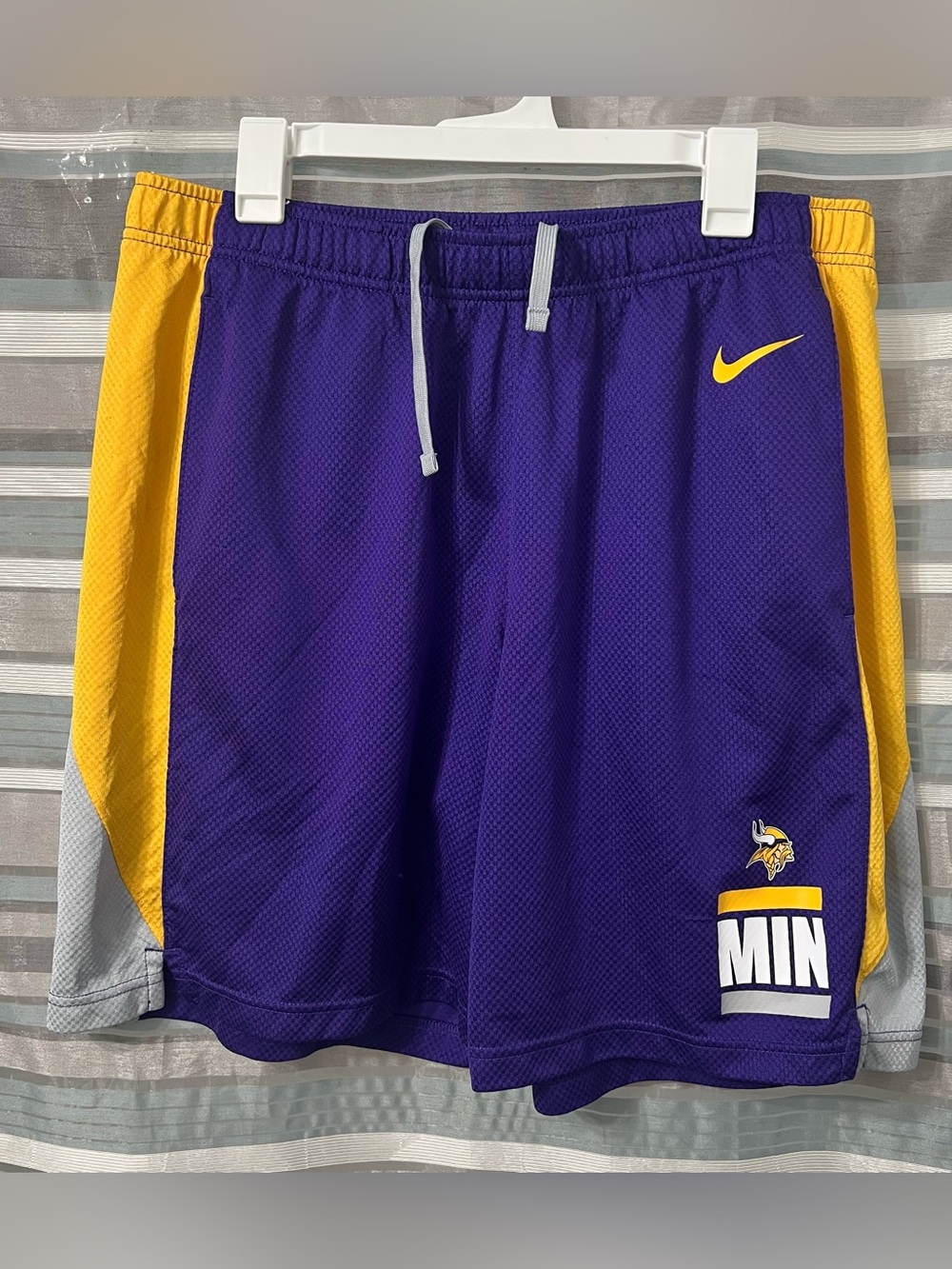Nike Purple and Gold Minnesota Vikings Football Team Mesh Athletic Shorts